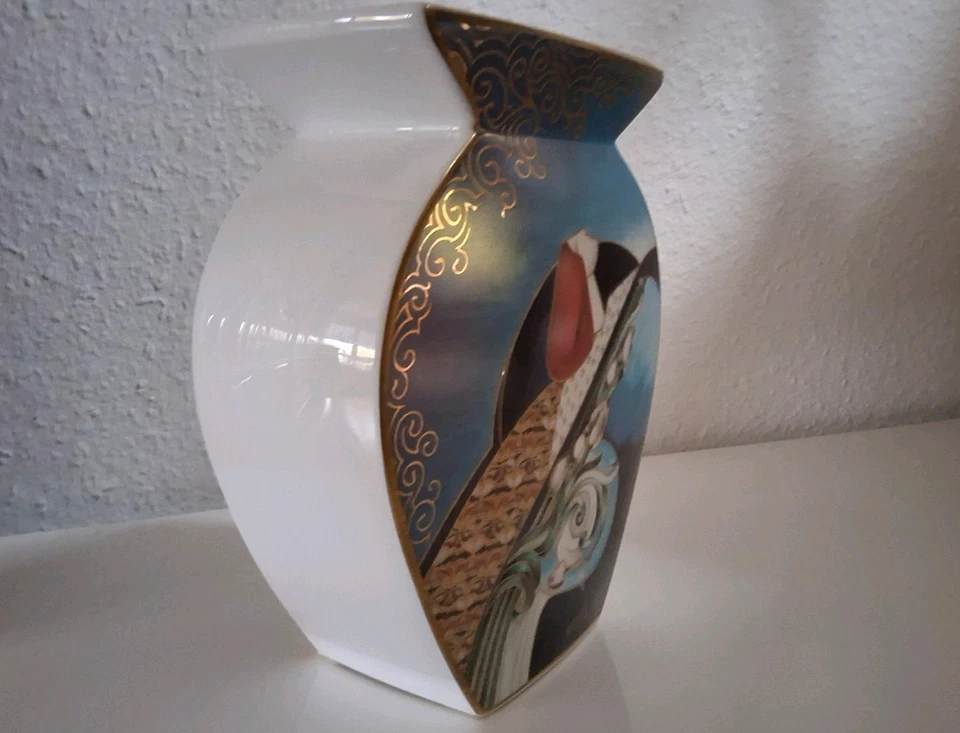 Vase Porzellan Kaiser 1872  Ute Patel-Missfeldt Jugendstil Motiv - Bild 2 von 4