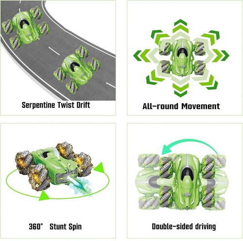 Remote Control Car 10-in-1 Functions 2.4GHz Stunt Car Double-Sided 360° Rolling - Picture 3 of 7