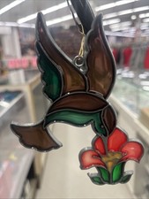 Handmade Stained Glass Hummingbird  Flower Suncatcher C652 