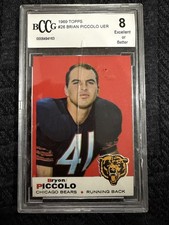 Topps 1969 Brian Piccolo #26 UER Chicago Bears BGS Graded Football Card