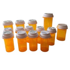 Pill Bottles 14 Empty Medicine Pill Vials Bottles Twist Lid Storage Multi Size