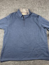 Wrangler Authentics Mens 2XL Pullover 1/4 Zip Sweatshirt Blue Athleisure