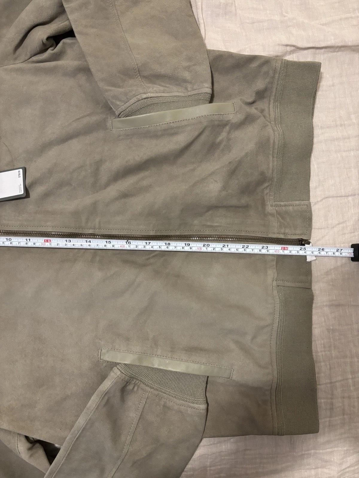 NWT $798 John Varvatos Jacket 54 L Men's Khai Suede Bomber Khaki Light Green - product detail image 12