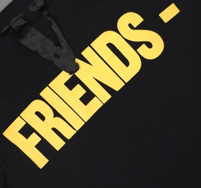 VLONE Shirt Mens Large Black Friends - V Graphic Streetwear Tee USA Virgil Abloh