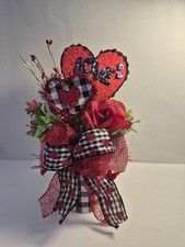 Valentine's Day decor, small floral centerpiece