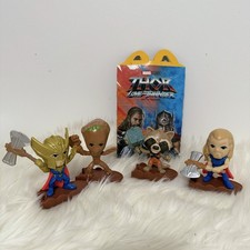 Lot of 4 McDonald's 2022 Thor Love and Thunder And Marvel Happy Meal Toys