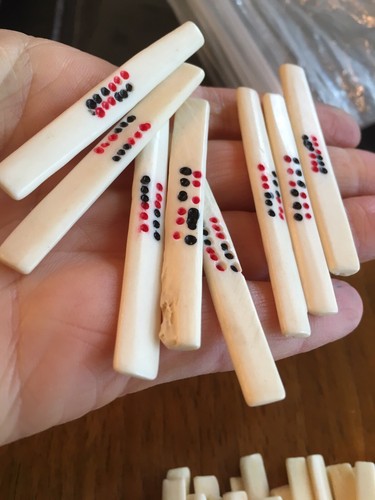 mah jong set blanco crema 144 azulejos caja de mahjong portátil de viaje palos dados - Imagen 8 de 12