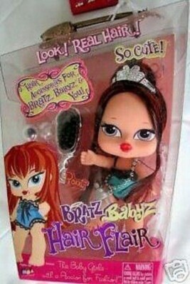 Bratz Babyz Hair Flair Roxxi Echthaar 5'' groß Sammlerstück Neu