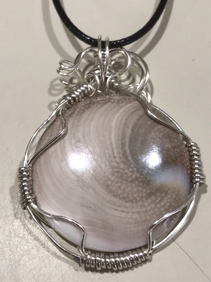 Shiva eye fossil Shell Pendant Necklace Natural Handmade USA - Image 2 of 4