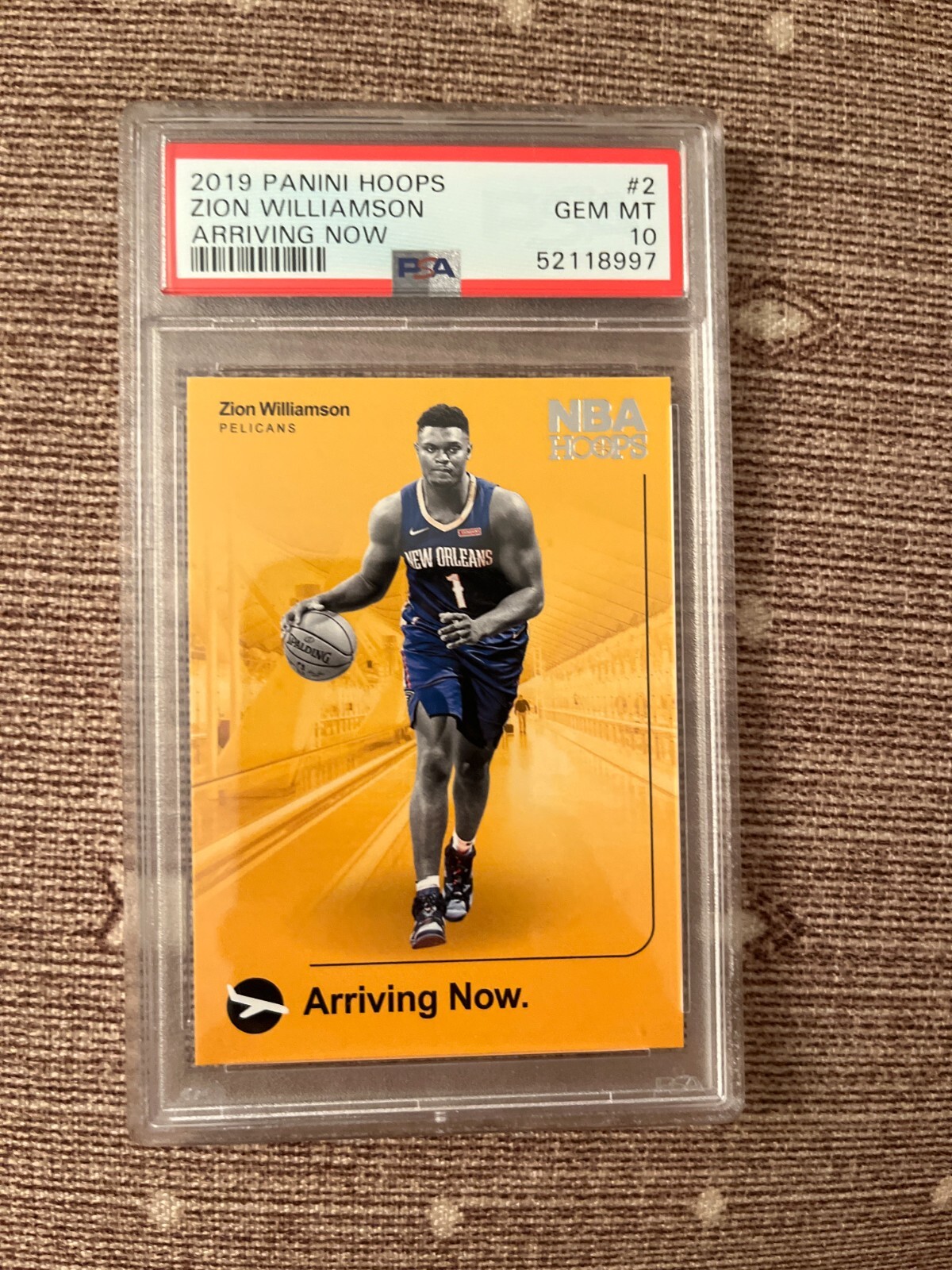 2019-20 Zion Williamson Arriving Now Rookie PSA 10 Panini NBA Hoops Basketball