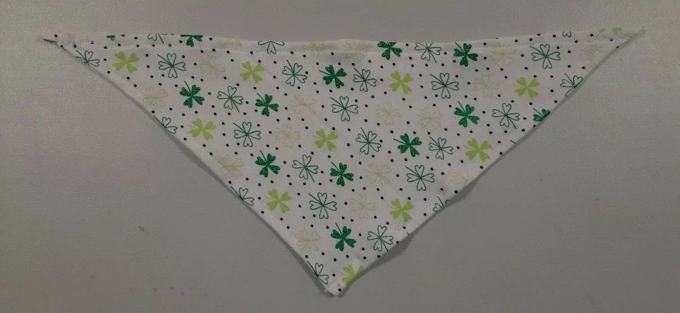 Dog Bandana, Green, White, St. Patrick's Day, Shamrock, xS, S  - Image 3 of 3