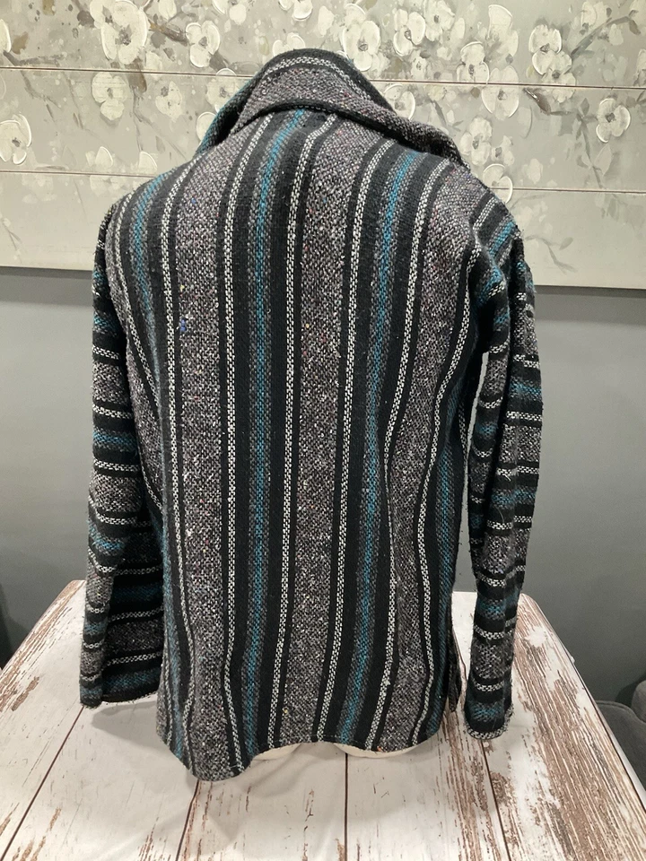 VINTAGE WOMENS BAJA PONCHO HOODIE - Image 3 of 4