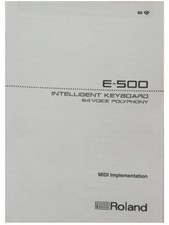 Roland E-500 Manuale Di Istruzioni In Inglese