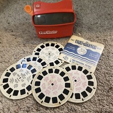 VTG 1990s Red 3D View-Master with Orange Lever Int'l Group Portland, Oregon USA