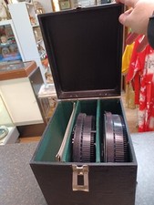 Vintage Carousel Slide Projector Black Storage Case  2 Carousels