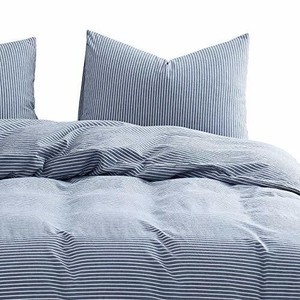 Wake In Cloud - Washed Cotton Duvet Cover Set White Striped Ticking Pattern P eBay Wake In Cloud - Washed Cotton Duvet Cover Set White Striped Ticking Pattern P eBay