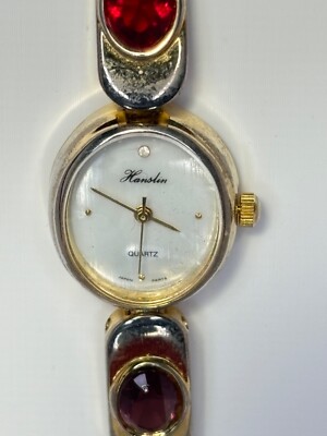 Hanslin Ladies Dress Watch, Colored Crystal Accent Band, Vintage Gifts For Her