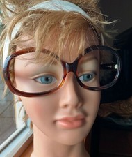 Vintage Tortoise Shell Brown Eyeglasses French Acetate Oversize Eyeglass Frames