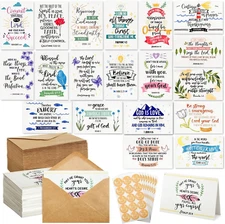 120 Pack Christian Greeting Cards Bulk with Envelopes, Religious Encouragement S
