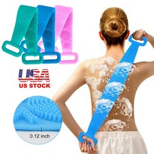 Silicone Back Scrubber Exfoliating for Shower Dual Sided Bath Body Brush Wash US