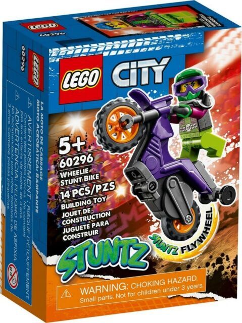 LEGO CITY: Wheelie Stunt Bike Motorcycle 60296 Building Kit,