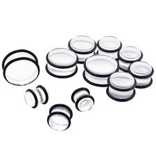 12PCS Acrylic Ear Gauges Kit 00G-20MM Ear Stretching Set O-Ring Plug Piercing