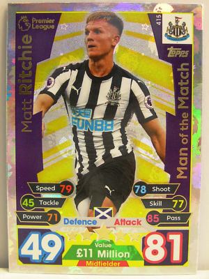 Match Attax 2017/18 Premier League - #415 Matt Ritchie - Man of the Match