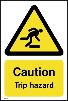 Caution Trip Hazard (Portrait) Sign or Sticker - All Materials & Sizes (WG53)