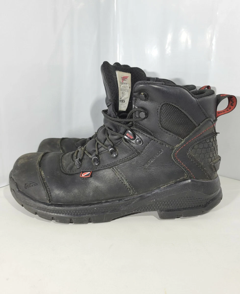 Men s 8.5 Red Wing CRV Boots 4423 Black Red Saftey Toe