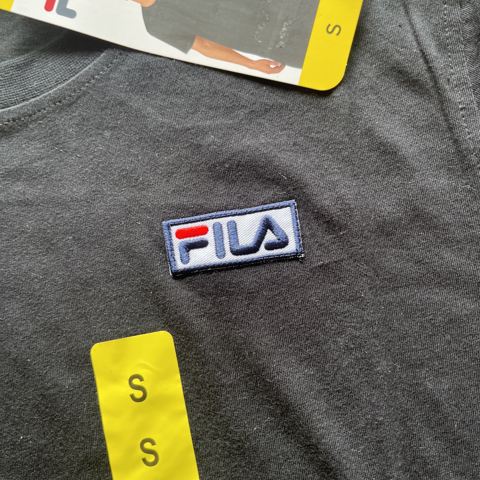 T shirt maglia FILA da uomo Crew collo cucito logo cotone taglia S small