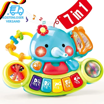 BESUCHE DEN HAHALAND-STORE Hahaland Musikspielzeug Baby Spielzeug 6 Monate, Elefant Spielzeug Ab 3 6 Monate