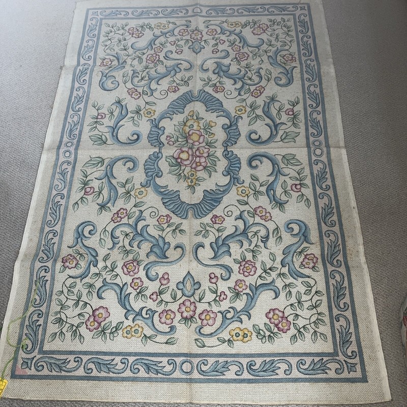 French Aubusson 100 Per Cent Cotton  Tapestry French  Floral  39” X59”