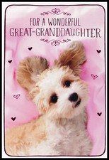 Greeting Card - Dog Puppy - For Great-Granddaughter - Birthday - 0516