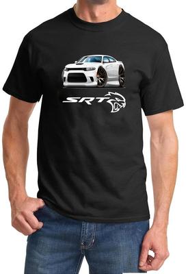 Charger SRT Hellcat Classic White Muscle Car Design Tshirt NEW