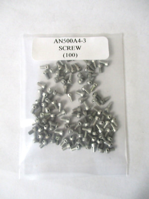 AN500A4-3 Fillister Head Screw 4-40 x 3/16'' Slotted Drilled Steel - Lot of 100