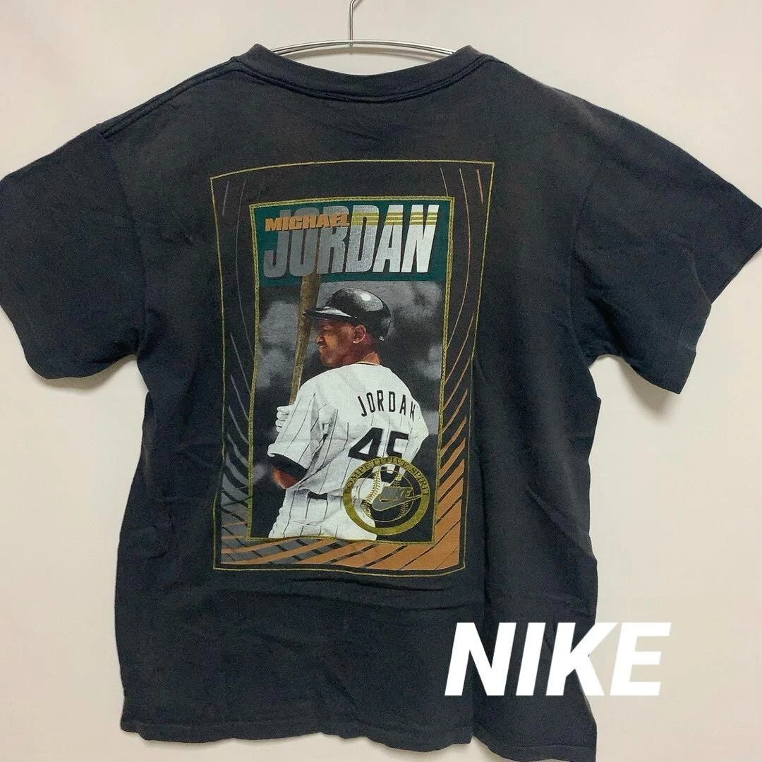 Michael Jordan NBA MLB Nike Tee T Shirt Size L Made In USA Black Vintage 90's