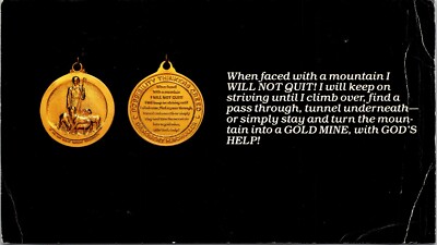 6 3/4 x 3 3/4'' Postcard Dr. Robert Schuller's Possibility Thinking Medallion