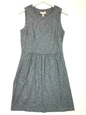 Loft sleeveless striped dress grey black size xs