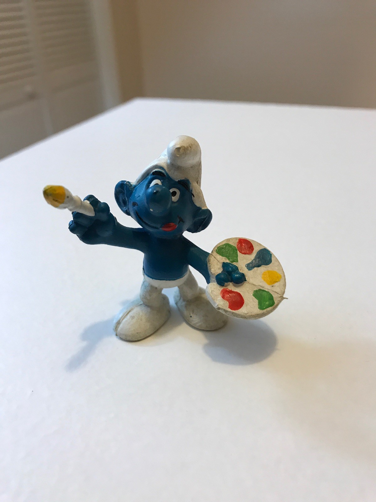 Smurfs Artist Smurf Painter 20045 Paint Brush Figure Vintage PVC Peyo