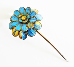 Qing Dynasty Kingfisher feather Hair Pin Chinese Antique Vintage Tian-tsui 點翠
