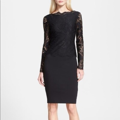 NEW TED BAKER black vendela lace dress small | eBay
