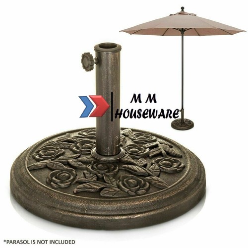 Parasol Base Cast Iron Effect Heavy Duty Garden Umbrella Stand eBay