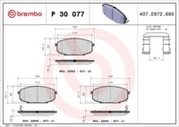 Brembo Bremsbelagsatz, Scheibenbremse P 30 077 FüR KIA