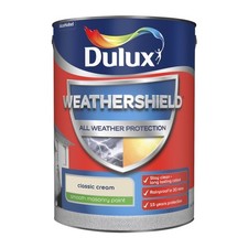 Image of Dulux Weathershield Smooth Masonry Paint 5L Classic Cream