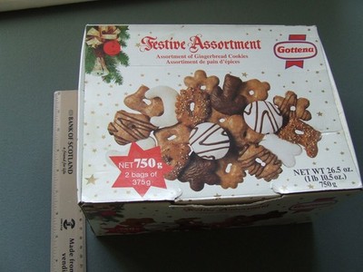 GOTTENA FESTLICHES SORTIMENT LEBKUCHEN PLÄTZCHEN BOX (LEER) VON 1998, 25 CM BREIT