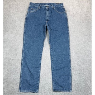 Wrangler Five Star Premium Denim Mens 36x32 Regular Fit Straight Leg Jeans Blue
