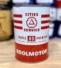 Vintage Cities Service Koolmotor Oil Can Quart Empty