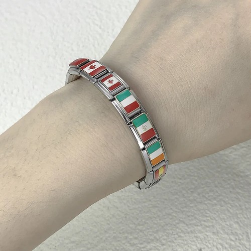 Flag Charm Links for Jewelry DIY Women Stainless Steel Country Enamel Beads Set - Picture 6 of 45