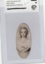 Marlene Dietrich, 1934 Carreras Ltd.  Tobacco Card