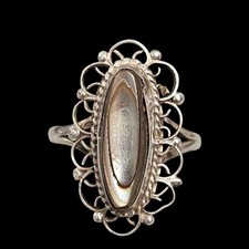 Vintage Sterling Silver 925 Abalone/Mother of Pearl Ring Size 7.5